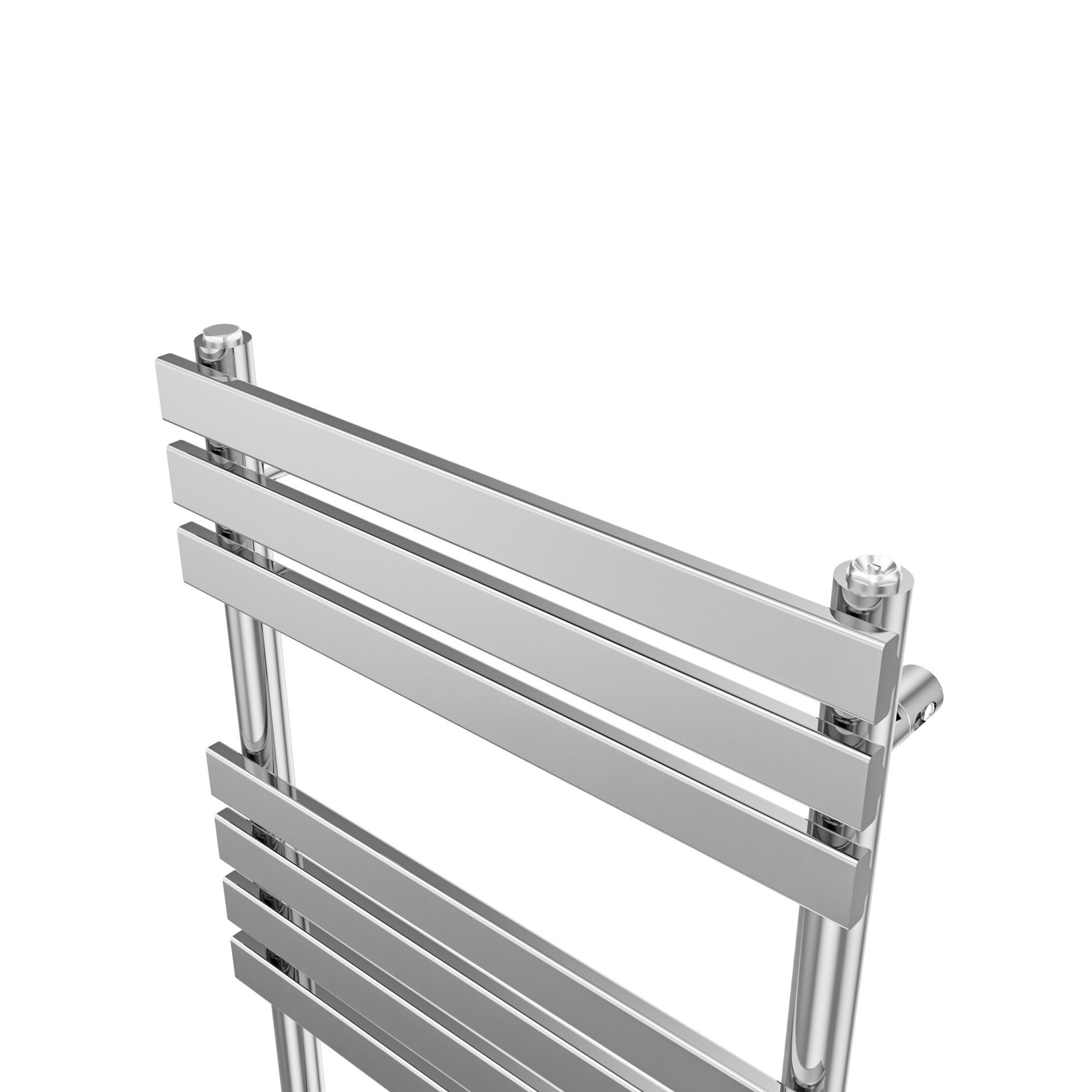 GoodHome Emsworth Chrome effect Vertical Flat Towel radiator (W)500mm x (H)974mm