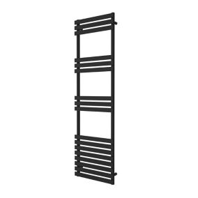 GoodHome Emsworth Vertical Towel radiator, Black (W)500mm (H)1700mm