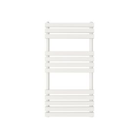 GoodHome Emsworth Vertical Towel radiator, White (W)500mm (H)974mm