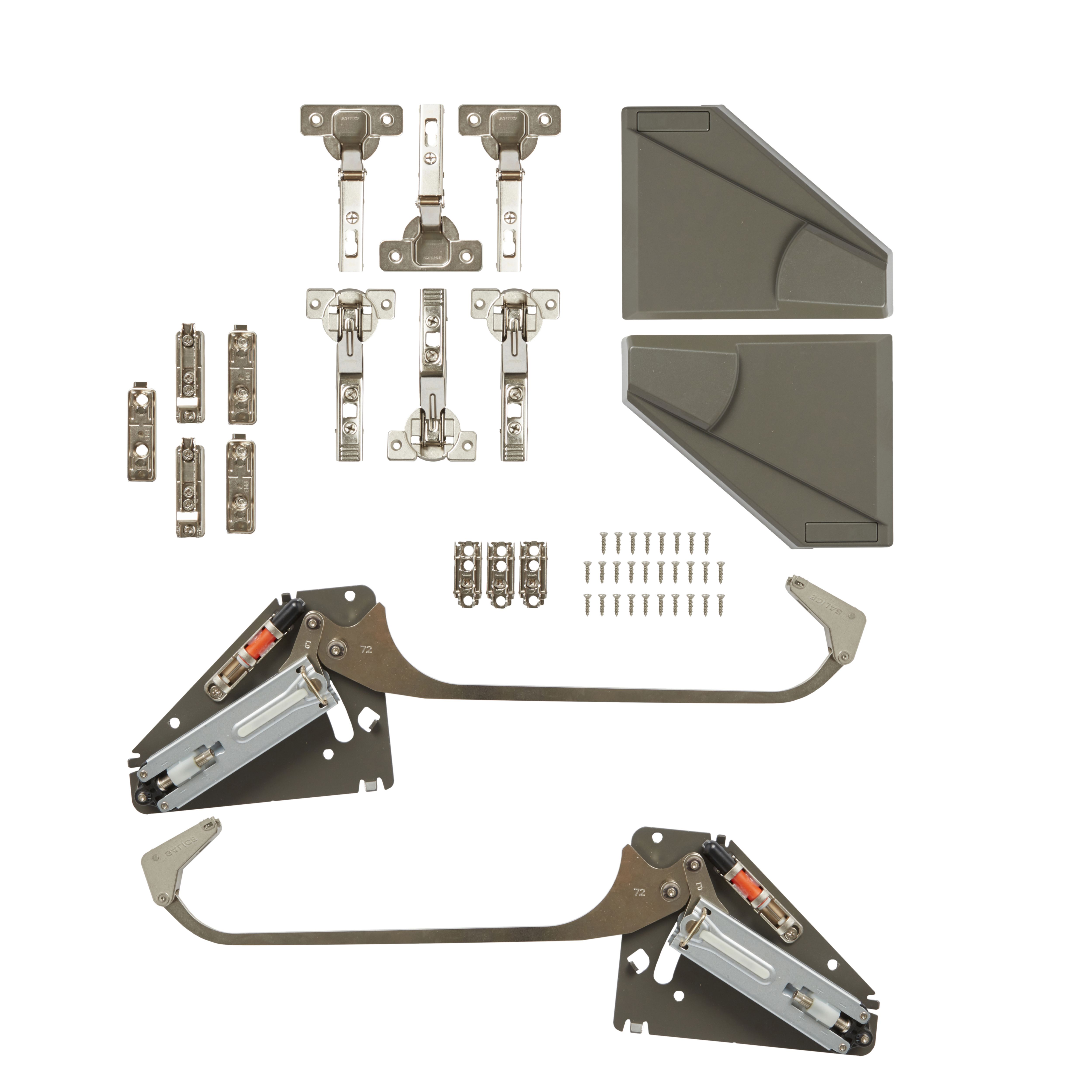 GoodHome Enden Bi fold kit A Grey Soft-close Open & close mechanism, Pack of 2