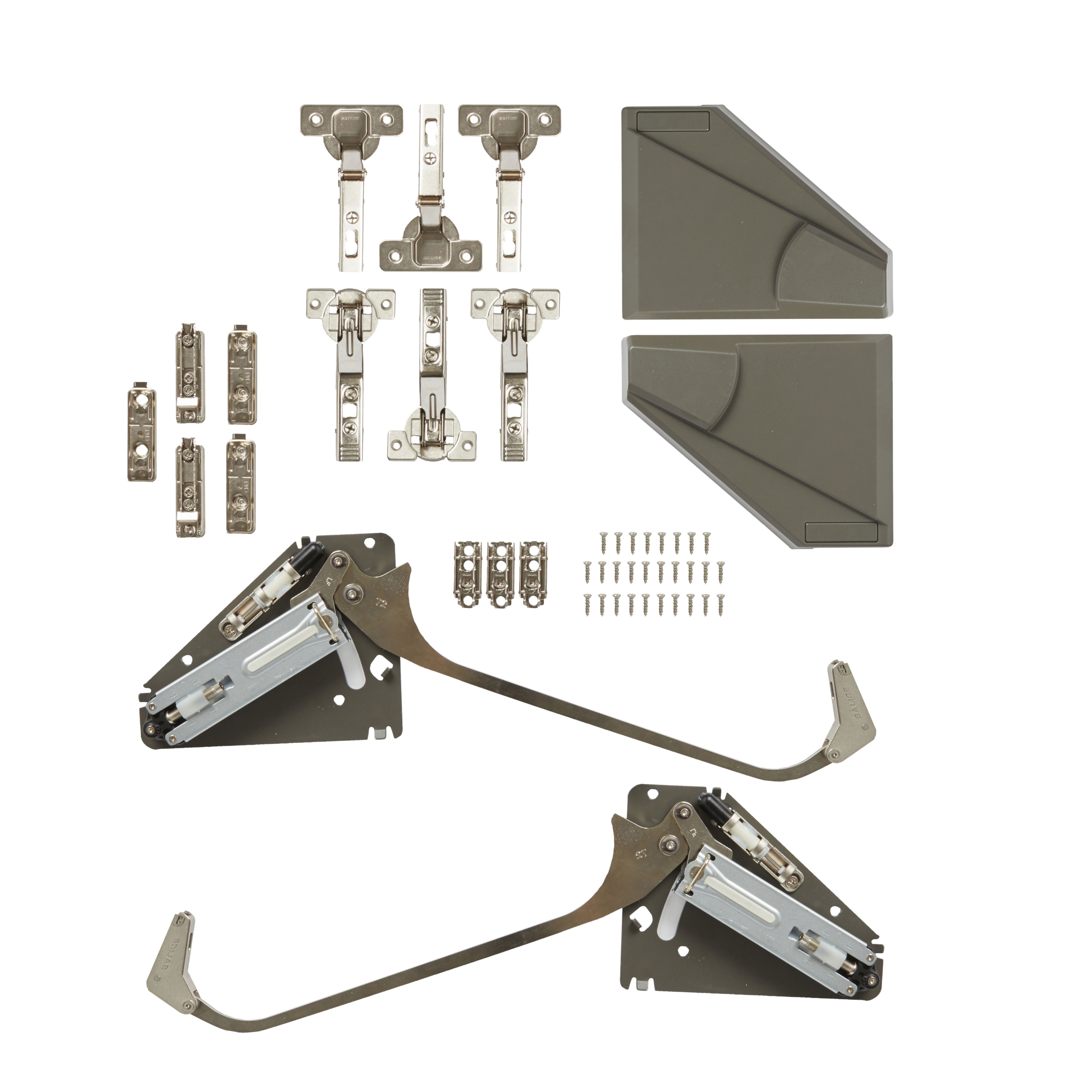 GoodHome Enden Bi fold kit B Grey Soft-close Open & close mechanism, Pack of 2