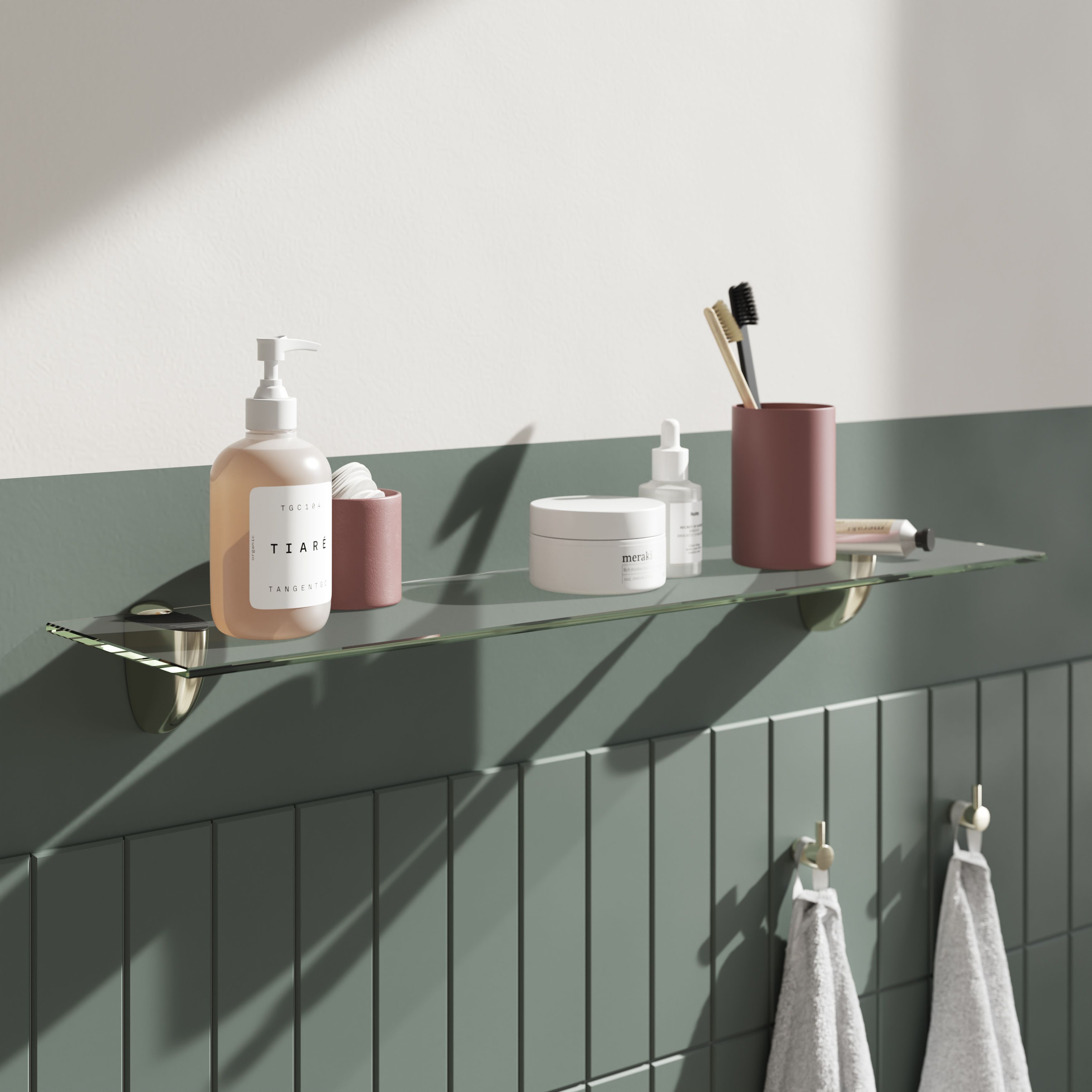 GoodHome Eono Glass Rectangular Floating shelf (L)60cm x (D)15cm