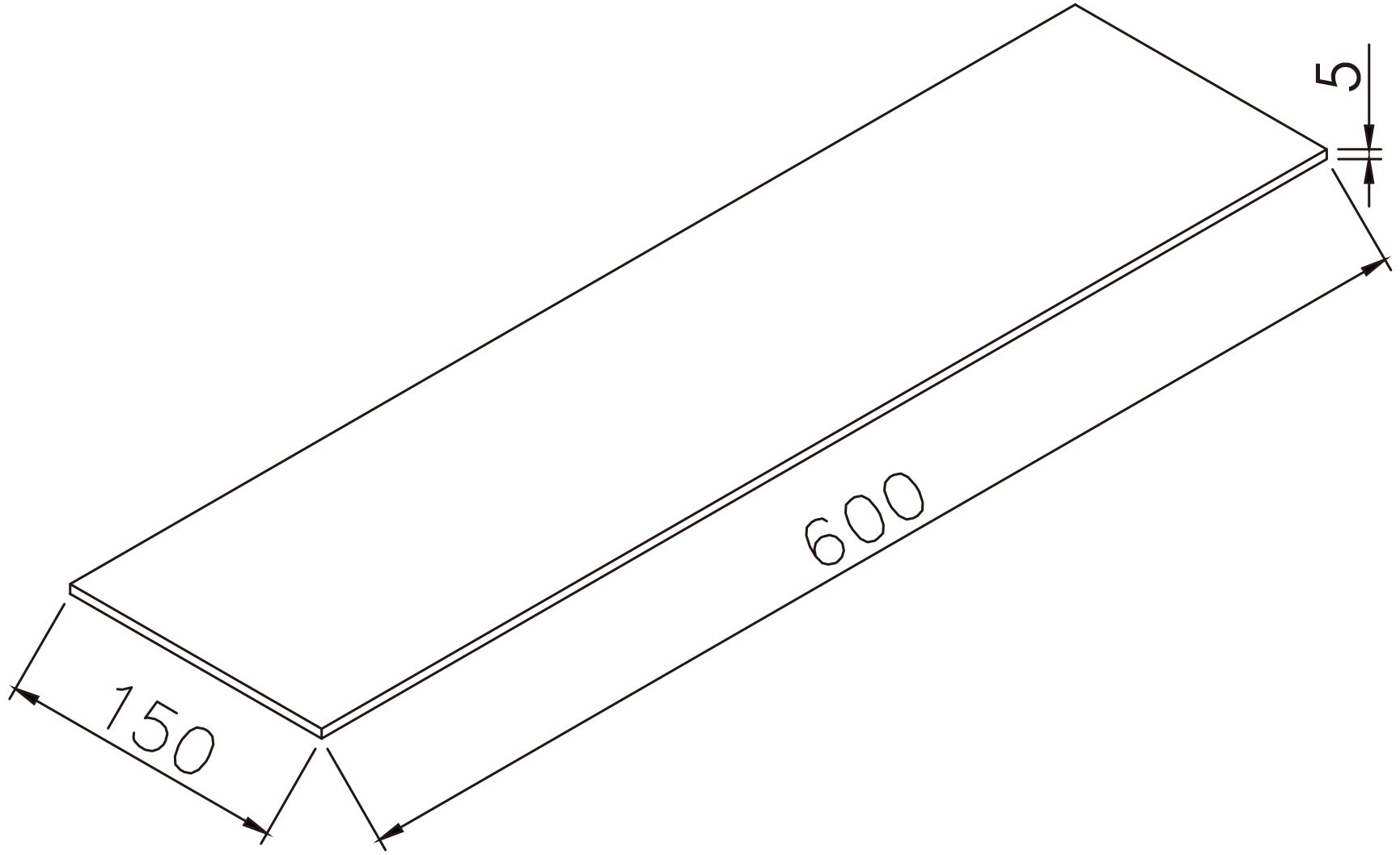 GoodHome Eono Glass Rectangular Floating shelf (L)60cm x (D)15cm