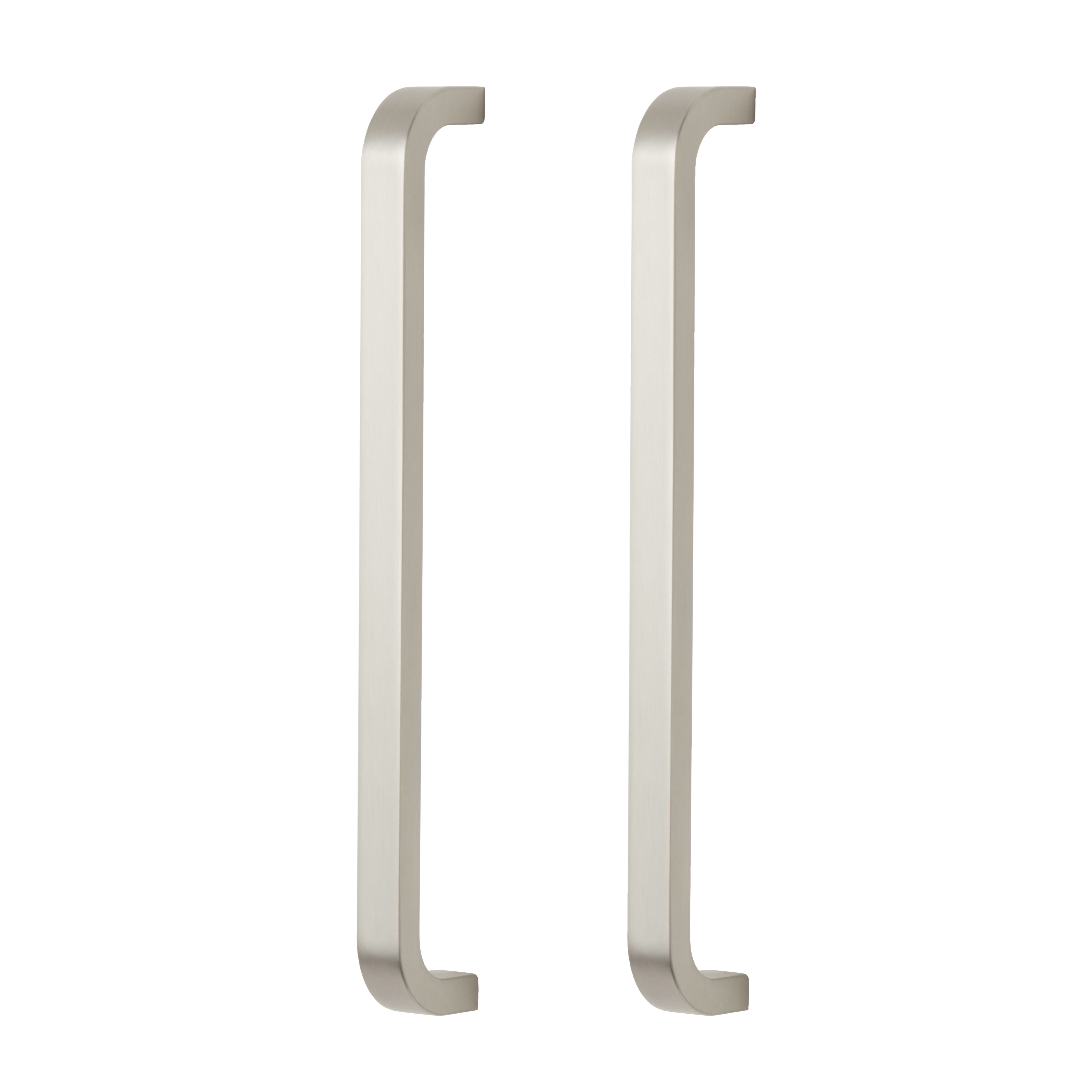 GoodHome Epazote Nickel effect Kitchen cabinets Handle (L)20cm, Pack of 2