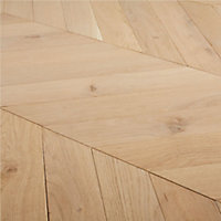 GoodHome Eslov Natural Matt Oak Solid wood Flooring Sample