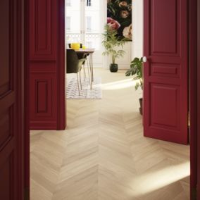 GoodHome Eslov Natural Oak & poplar Real wood top layer flooring, 1.75m² Pack
