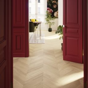 GoodHome Eslov Natural wood effect Oak & poplar Engineered Real wood top layer flooring, 1.75m² Pack of 36