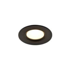 GoodHome Etana Black Non-adjustable LED Warm white Downlight 4.7W IP65