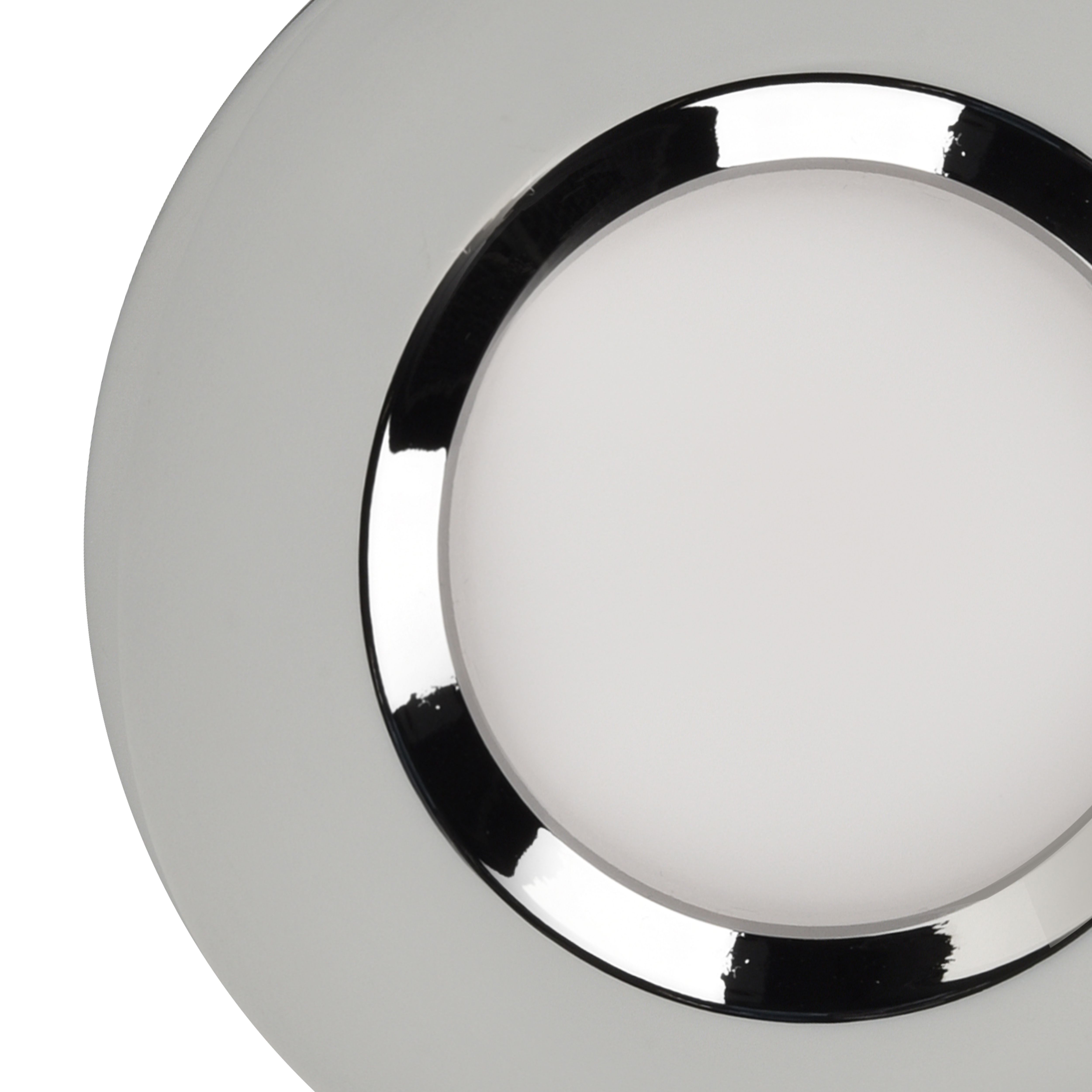 GoodHome Etana Polished Chrome effect Non-adjustable LED Neutral white Downlight 4.7W IP65, Pack of 3
