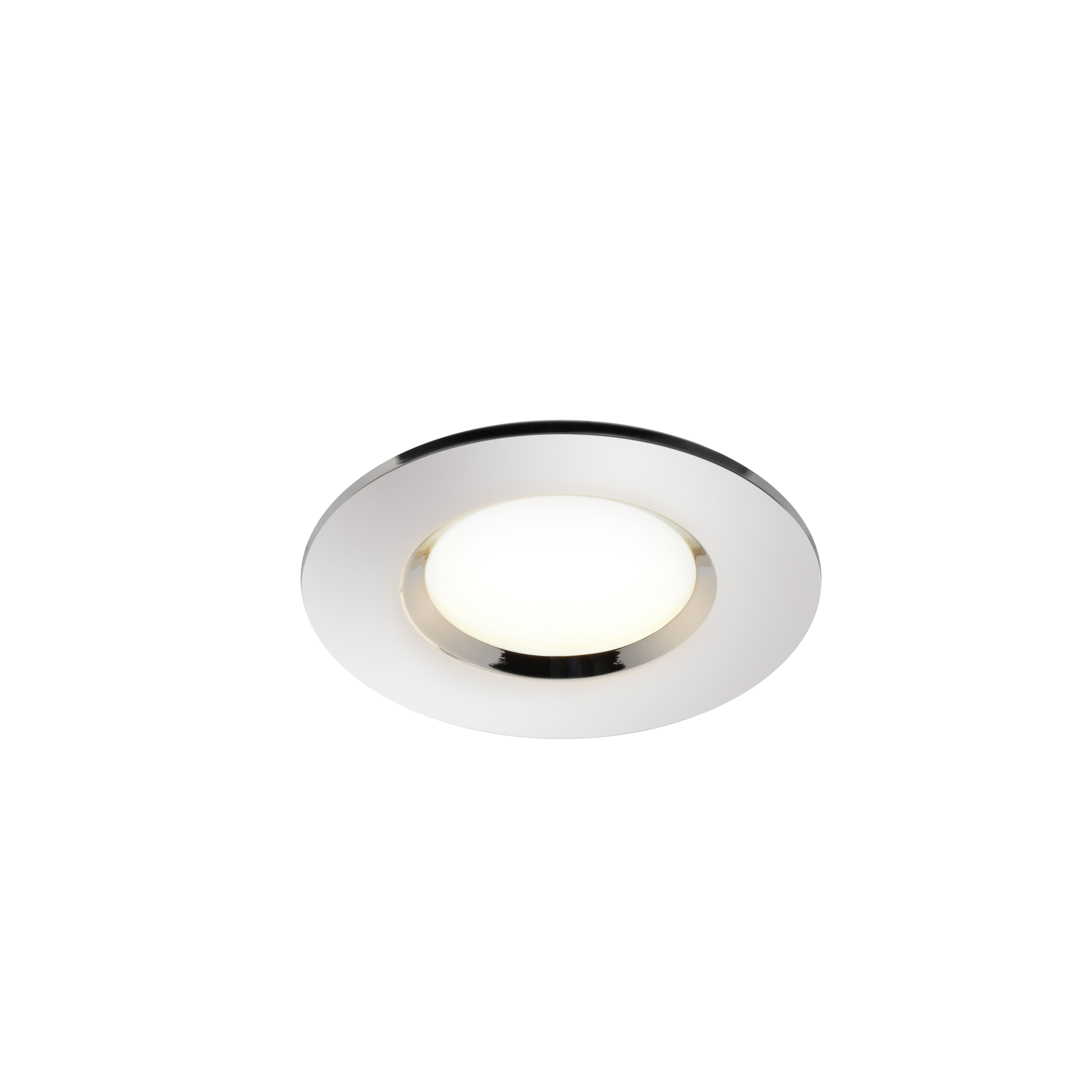 GoodHome Etana Polished Chrome effect Non-adjustable LED Warm white Downlight 4.7W IP65