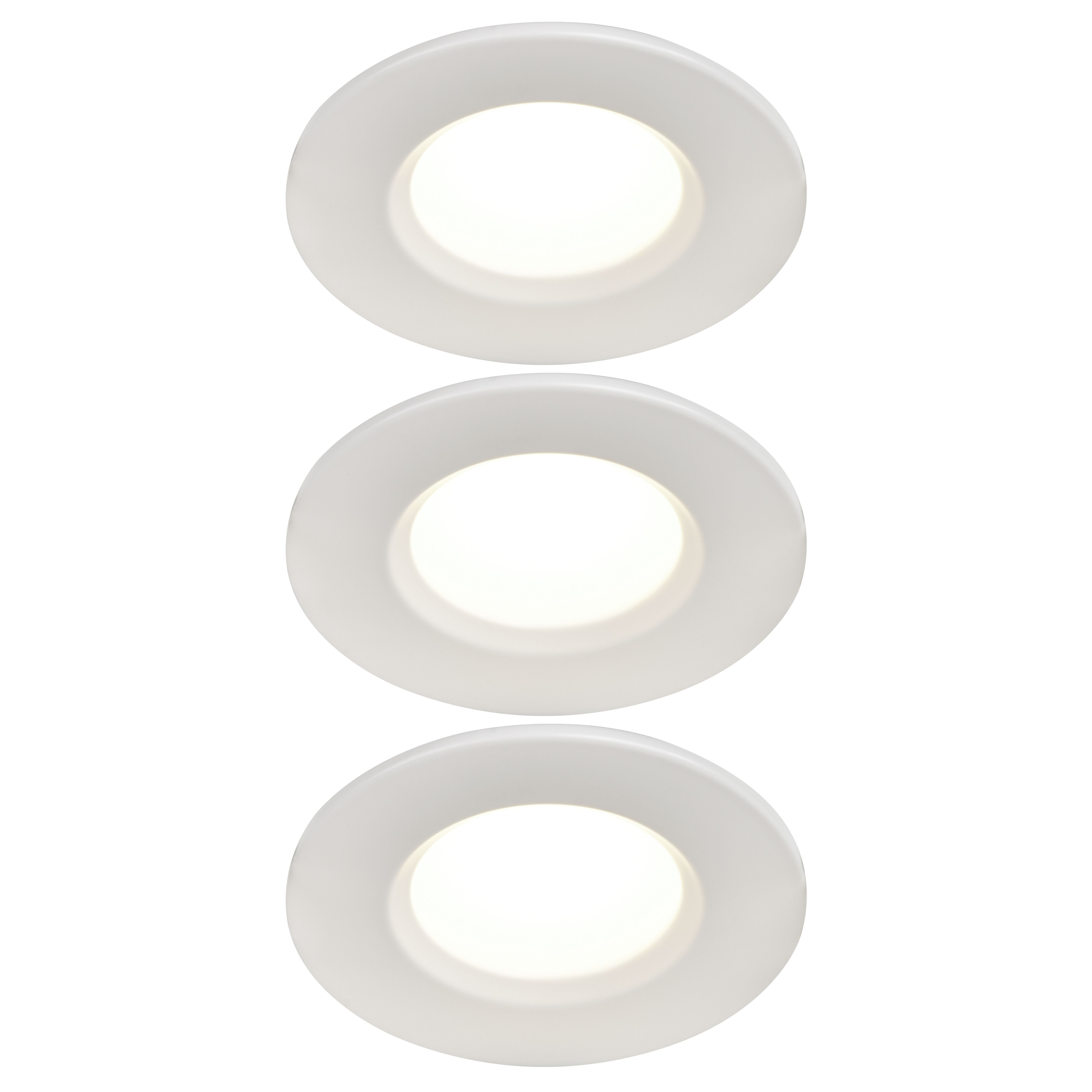GoodHome Etana White Non-adjustable LED Neutral white Downlight 4.7W IP65, Pack of 3