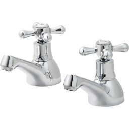 GoodHome Etel Chrome-plated Bath Pillar Tap, Pack of 2