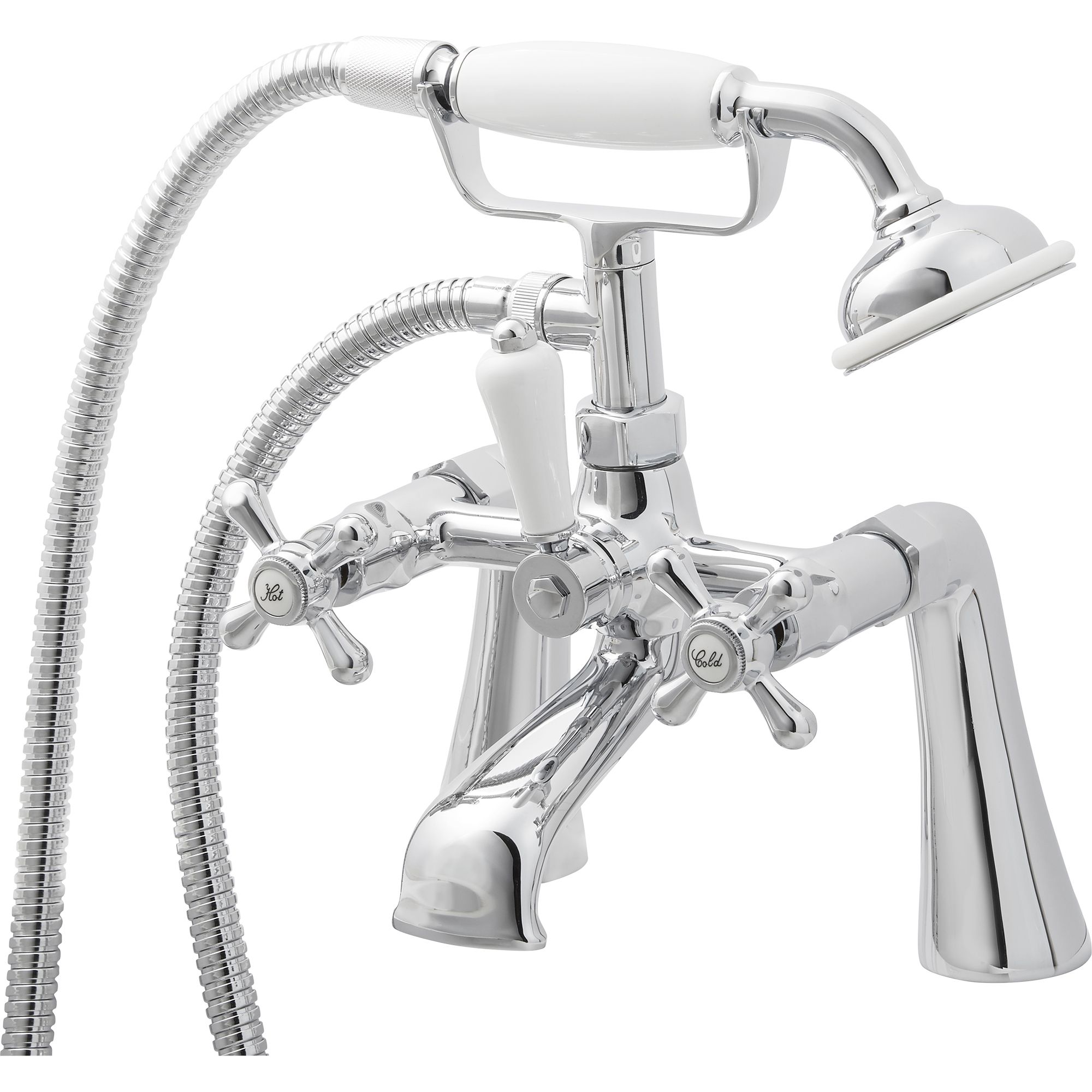 GoodHome Etel Gloss Chrome Bath mixer tap with shower kit