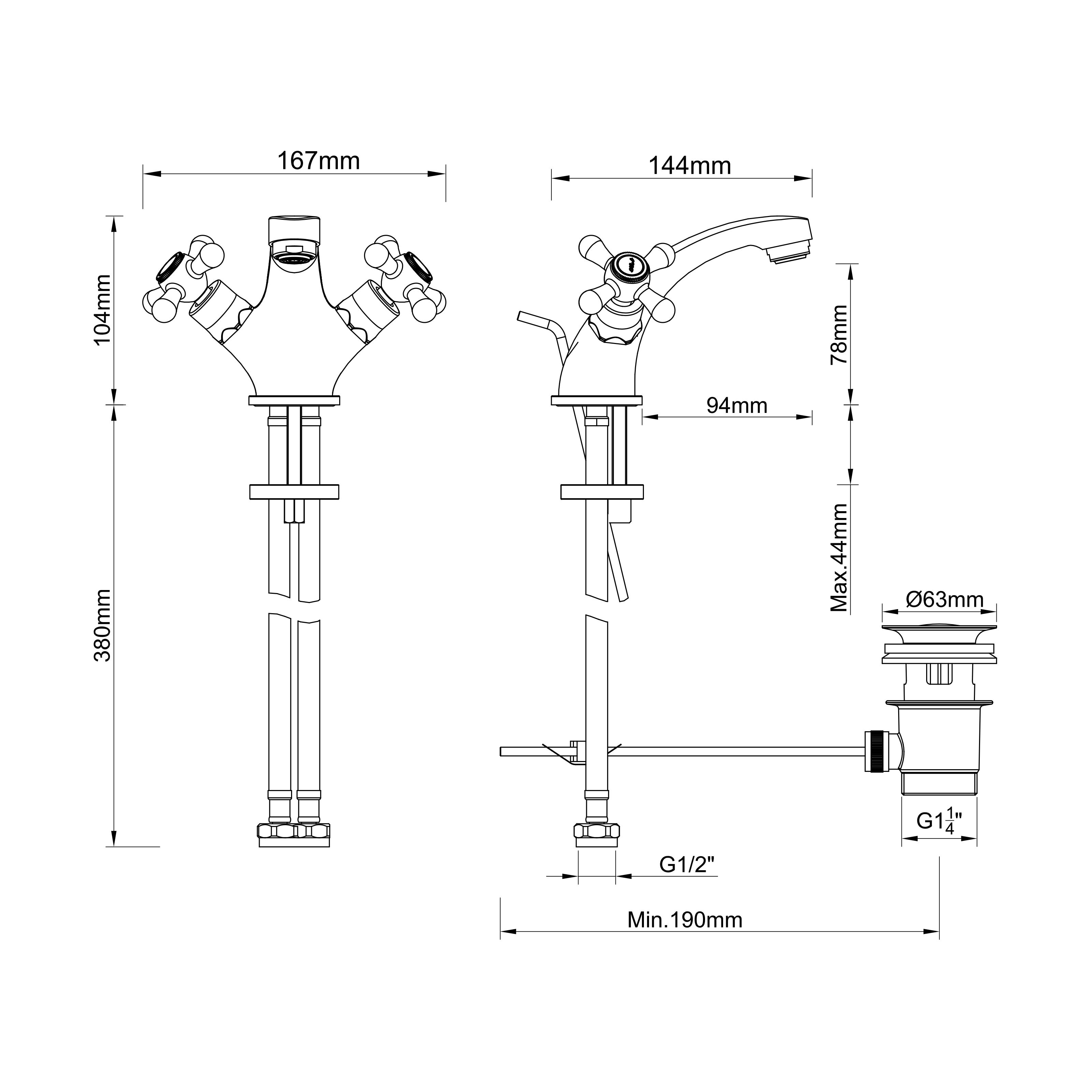 GoodHome Etel Round Basin Mono mixer Tap