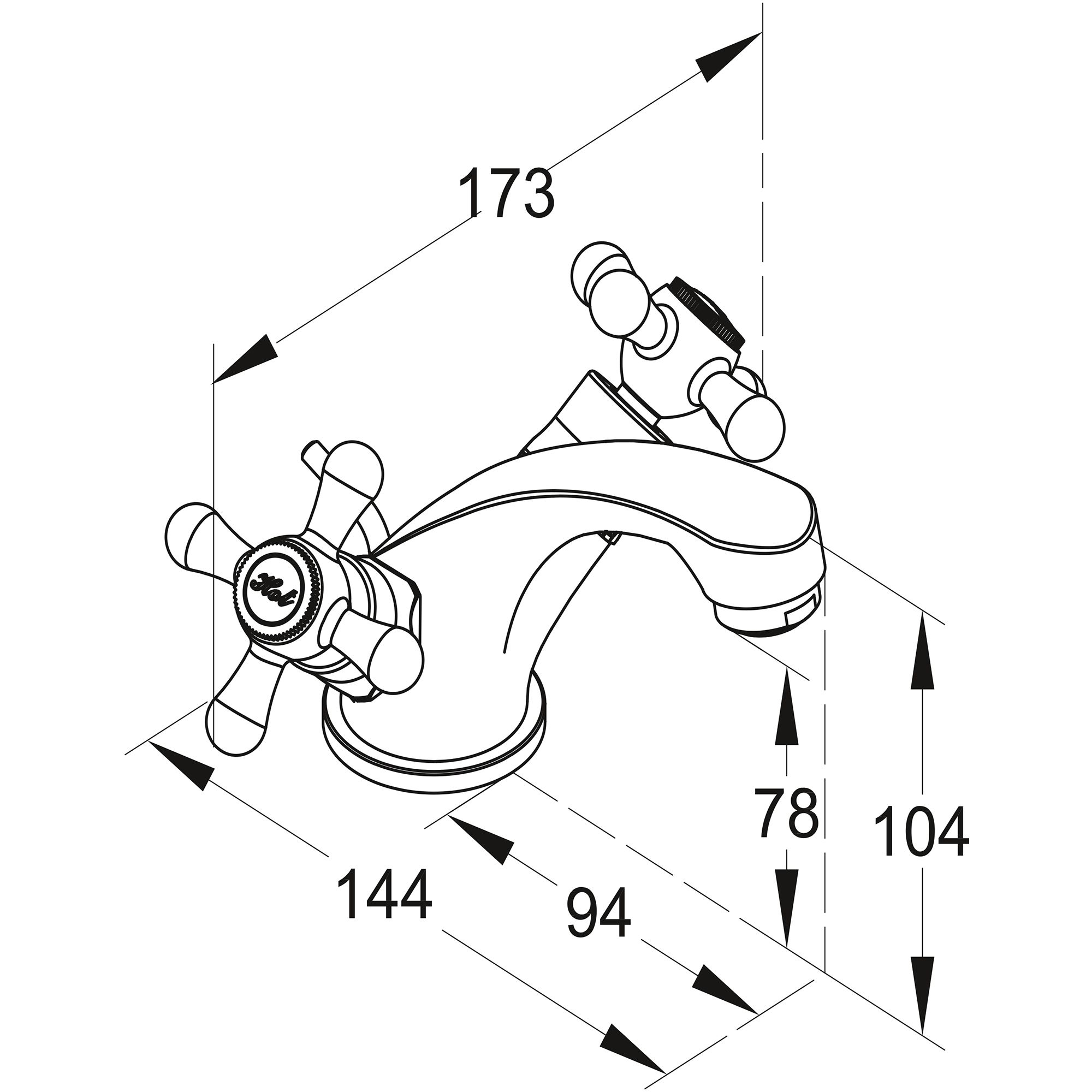 GoodHome Etel Round Basin Mono mixer Tap