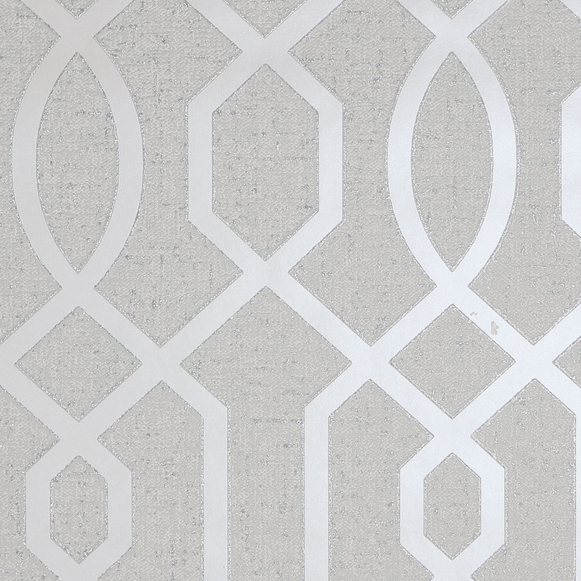 GoodHome Euclea Beige Art deco Silver effect Textured Wallpaper Sample