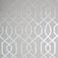 GoodHome Euclea Beige Art deco Silver effect Textured Wallpaper Sample