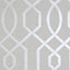 GoodHome Euclea Beige Art deco Silver effect Textured Wallpaper