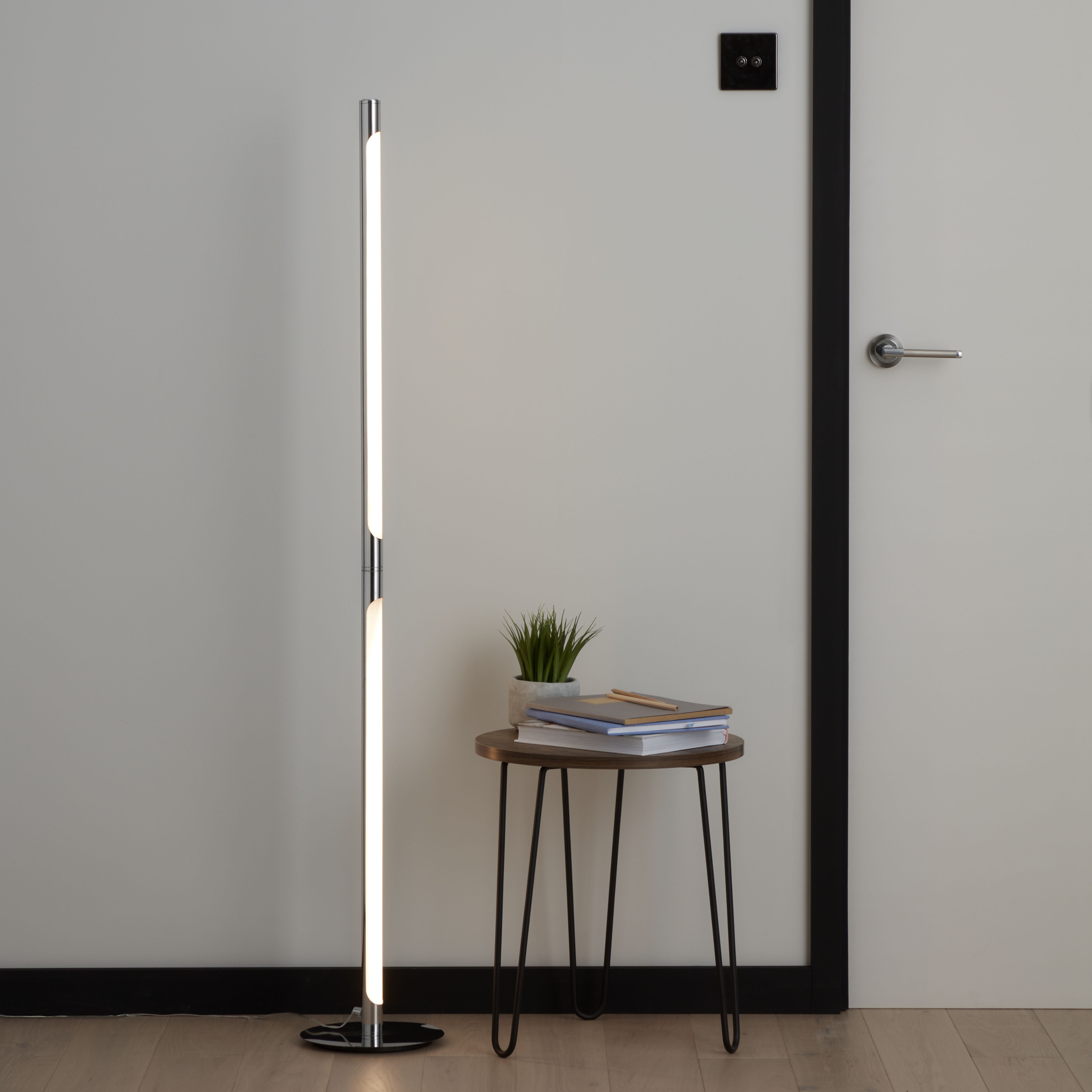 GoodHome Eucrite Chrome effect Floor light