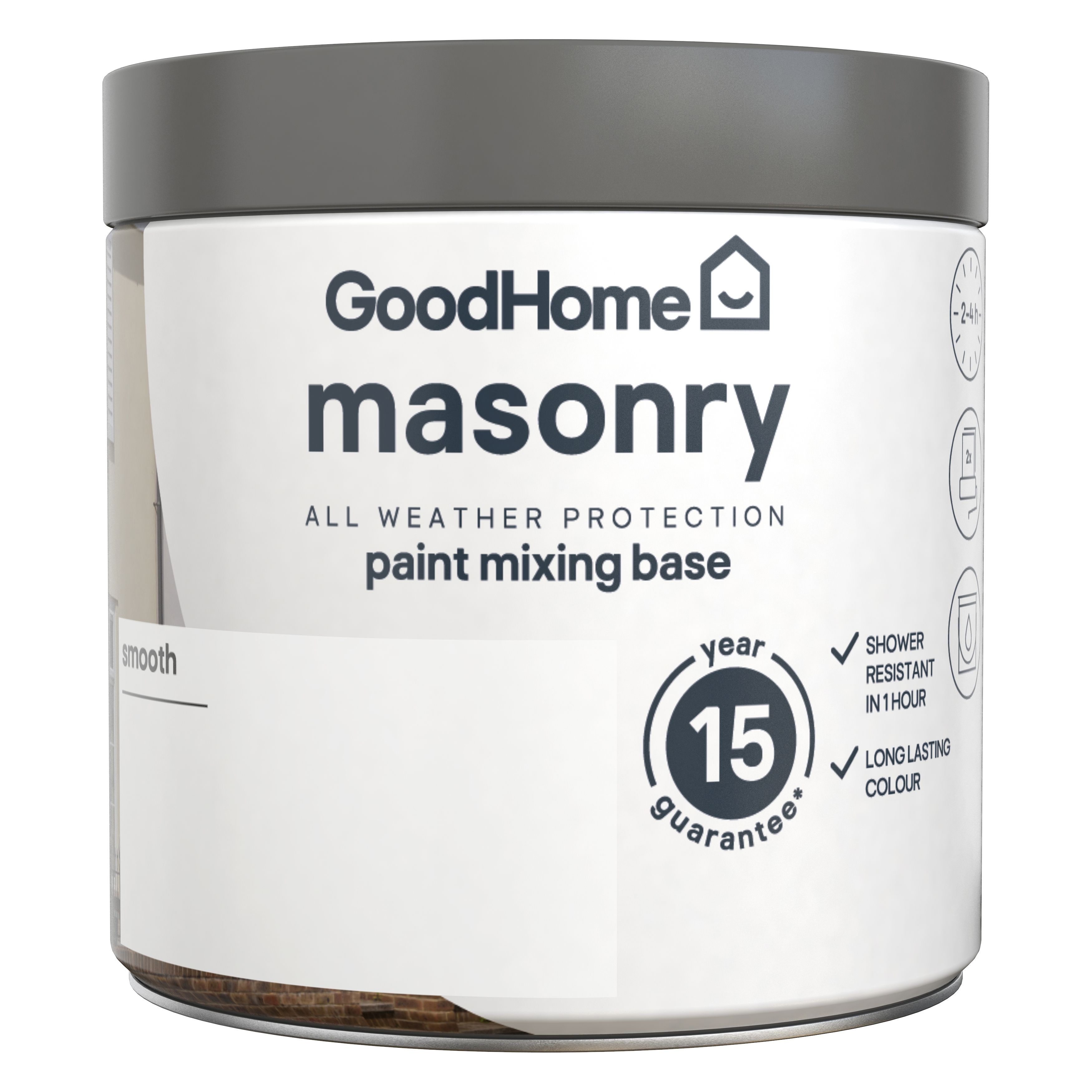 GoodHome Exterior Masonry Matt Paint, Base A, 236ml Tester pot