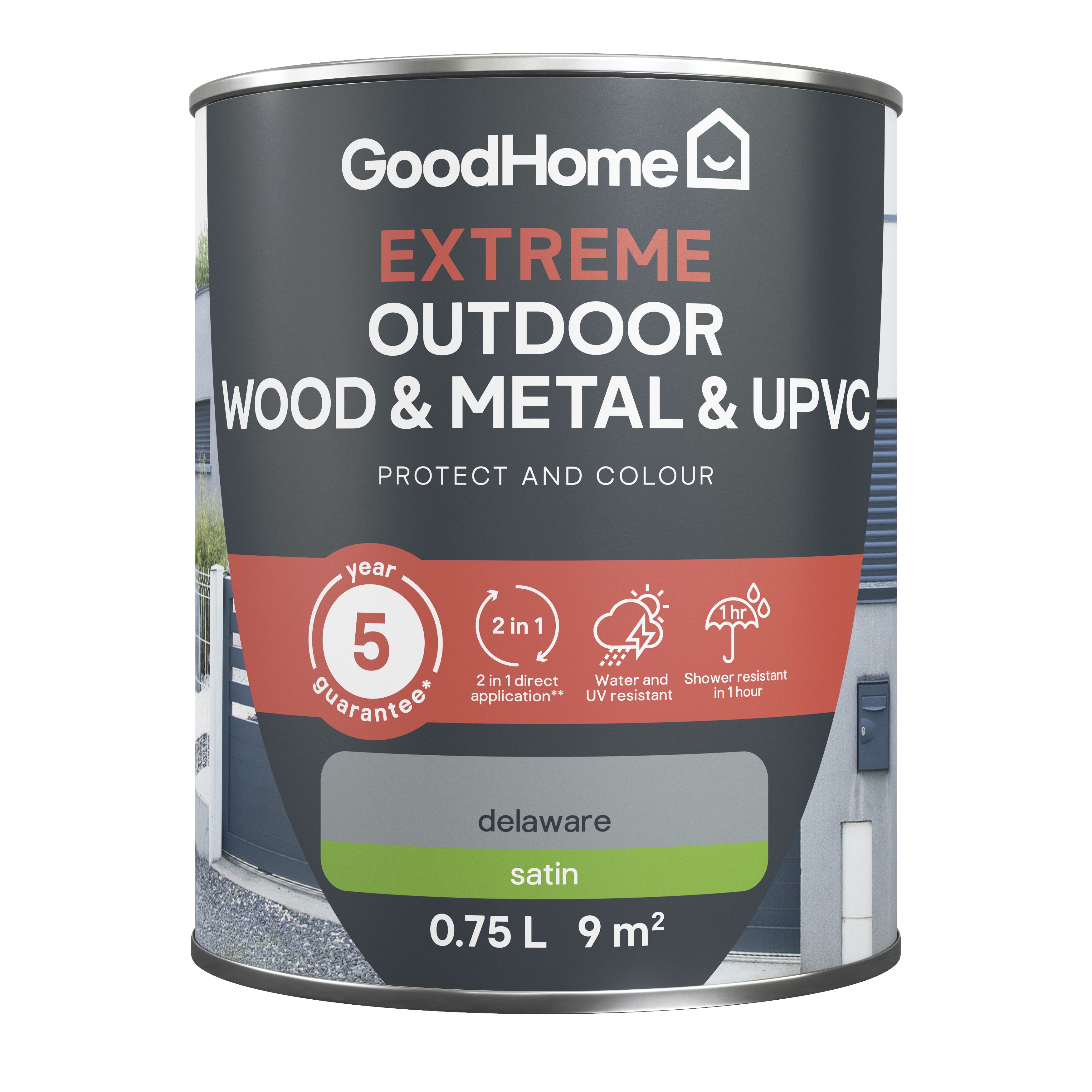 GoodHome Extreme Outdoor Delaware Satinwood Multi-surface paint, 750ml