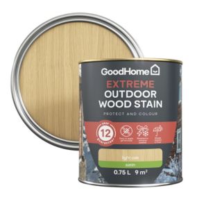 GoodHome Extreme Outdoor Light Oak Satin Quick dry Wood stain, 750ml