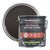 GoodHome Extreme Outdoor Rustic Oak Satin Quick dry Wood stain, 2.5L