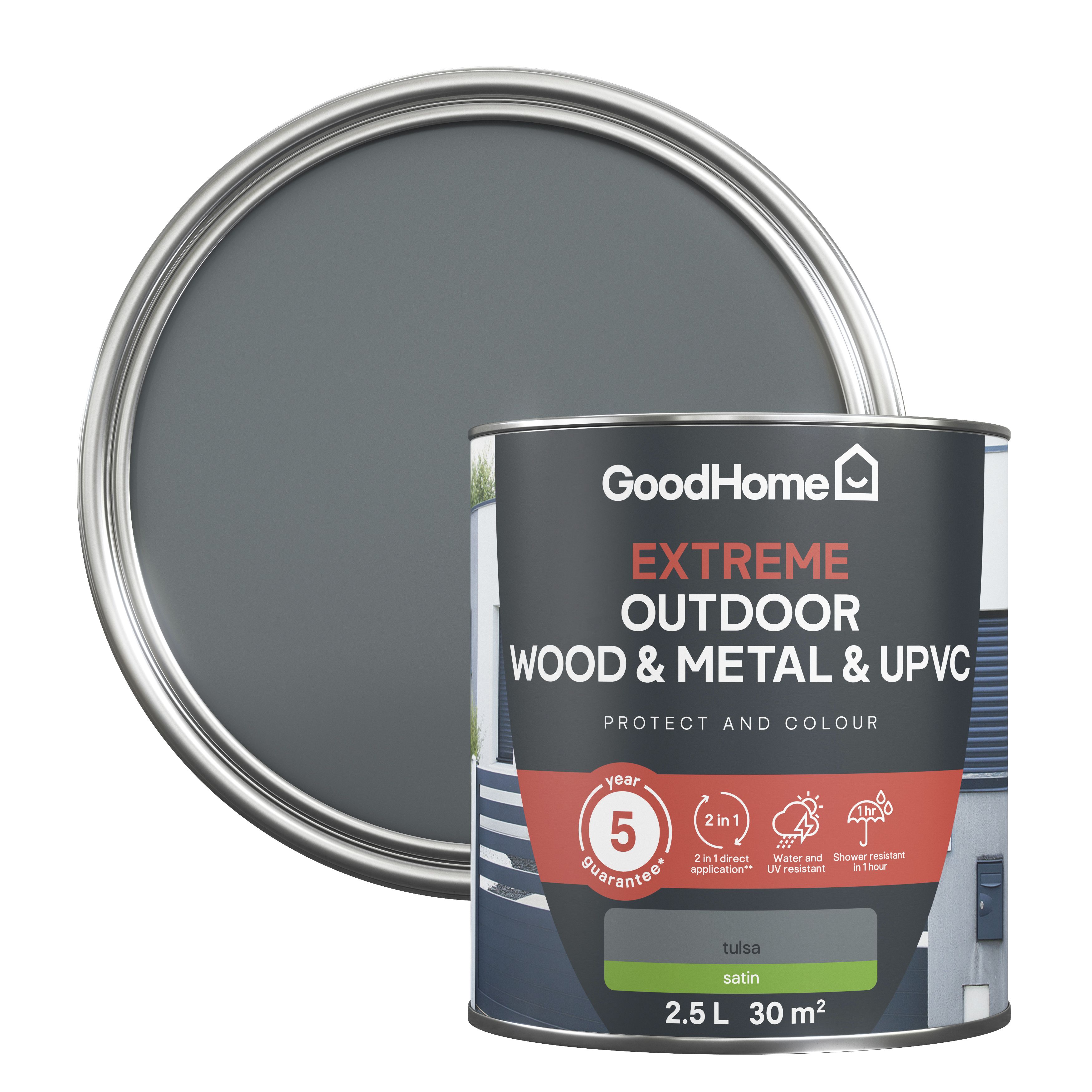 Ronseal - 10 Year Weatherproof Wood Paint Grey Satin 750ml 