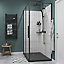 GoodHome Ezili Black Clear glass Fixed Side Shower panel (H)195cm (W)80cm