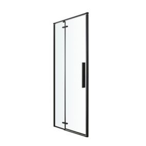 GoodHome Ezili Black frame 2 panel Hinged Shower Door (W)780mm