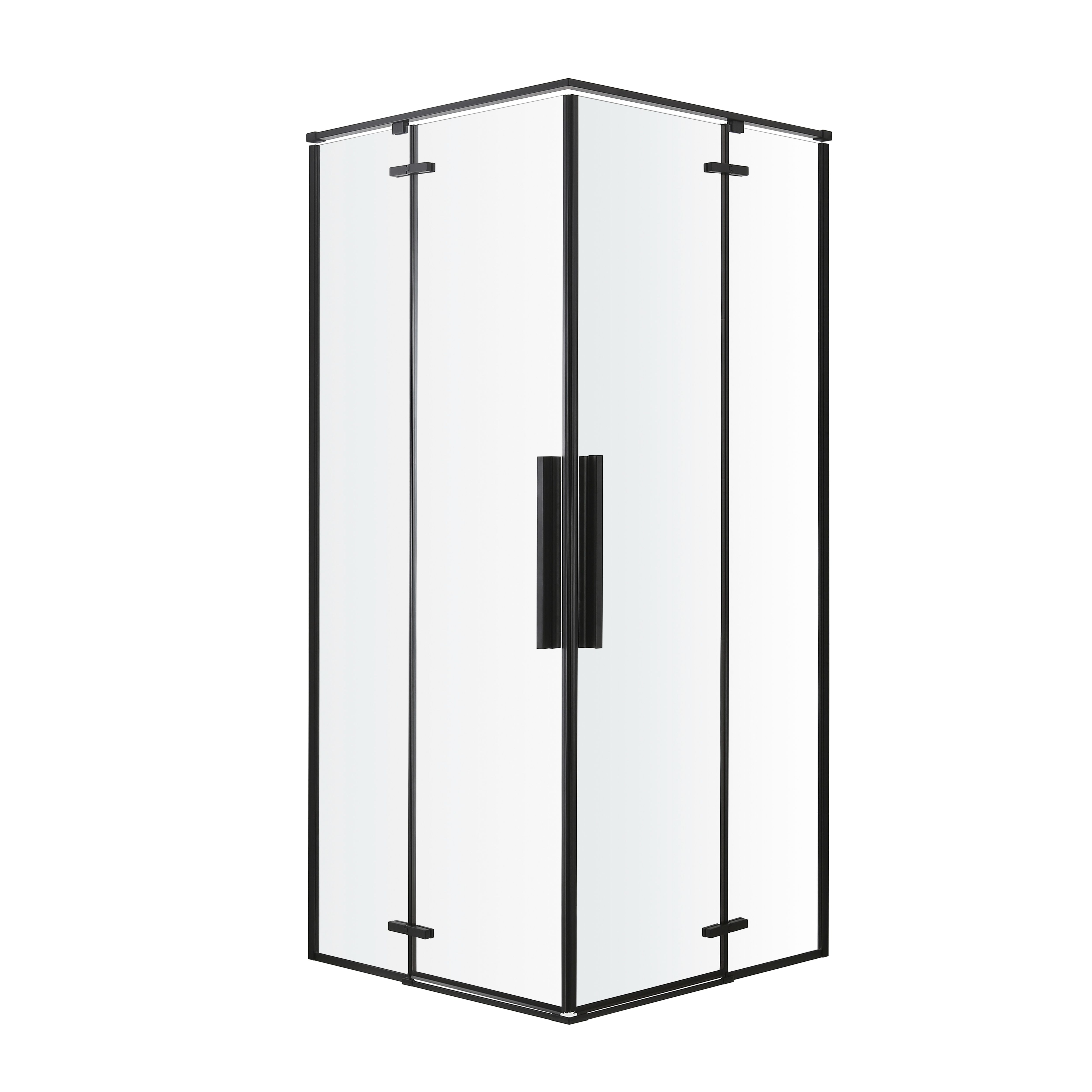 GoodHome Ezili Clear Corner Shower enclosure - Hinged door (W)79cm (D)79cm