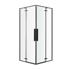 GoodHome Ezili Clear Corner Shower enclosure - Hinged door (W)79cm (D)79cm
