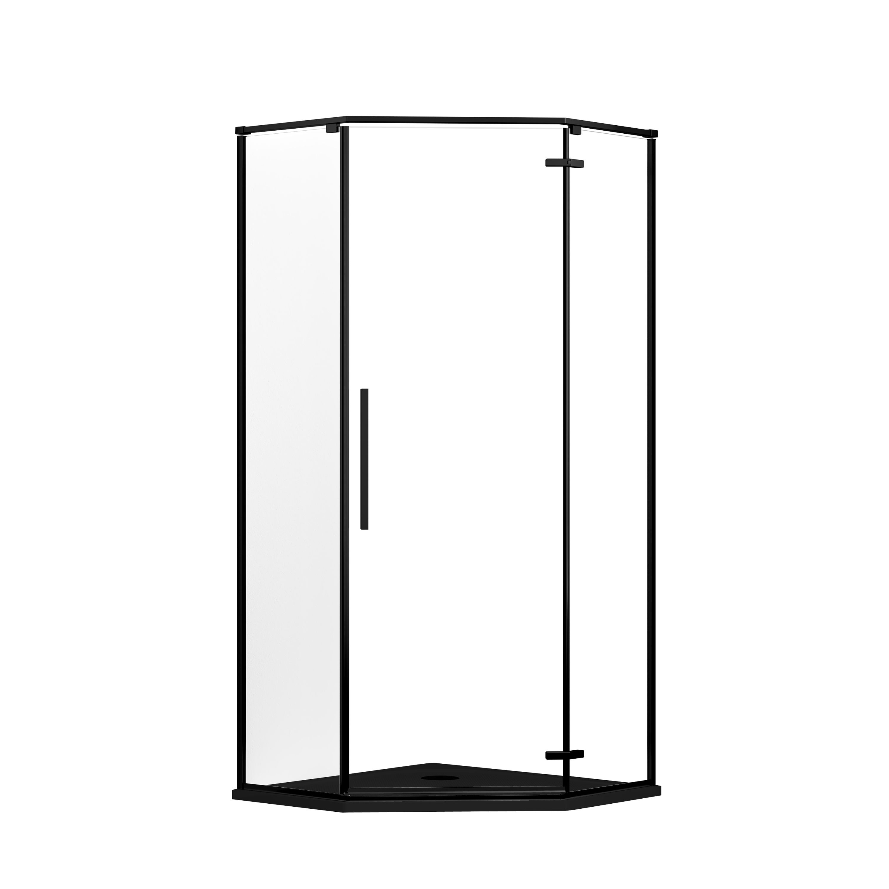 GoodHome Ezili Clear Left or right Corner Shower Enclosure & tray - Hinged door (H)195cm (W)89cm (D)89cm