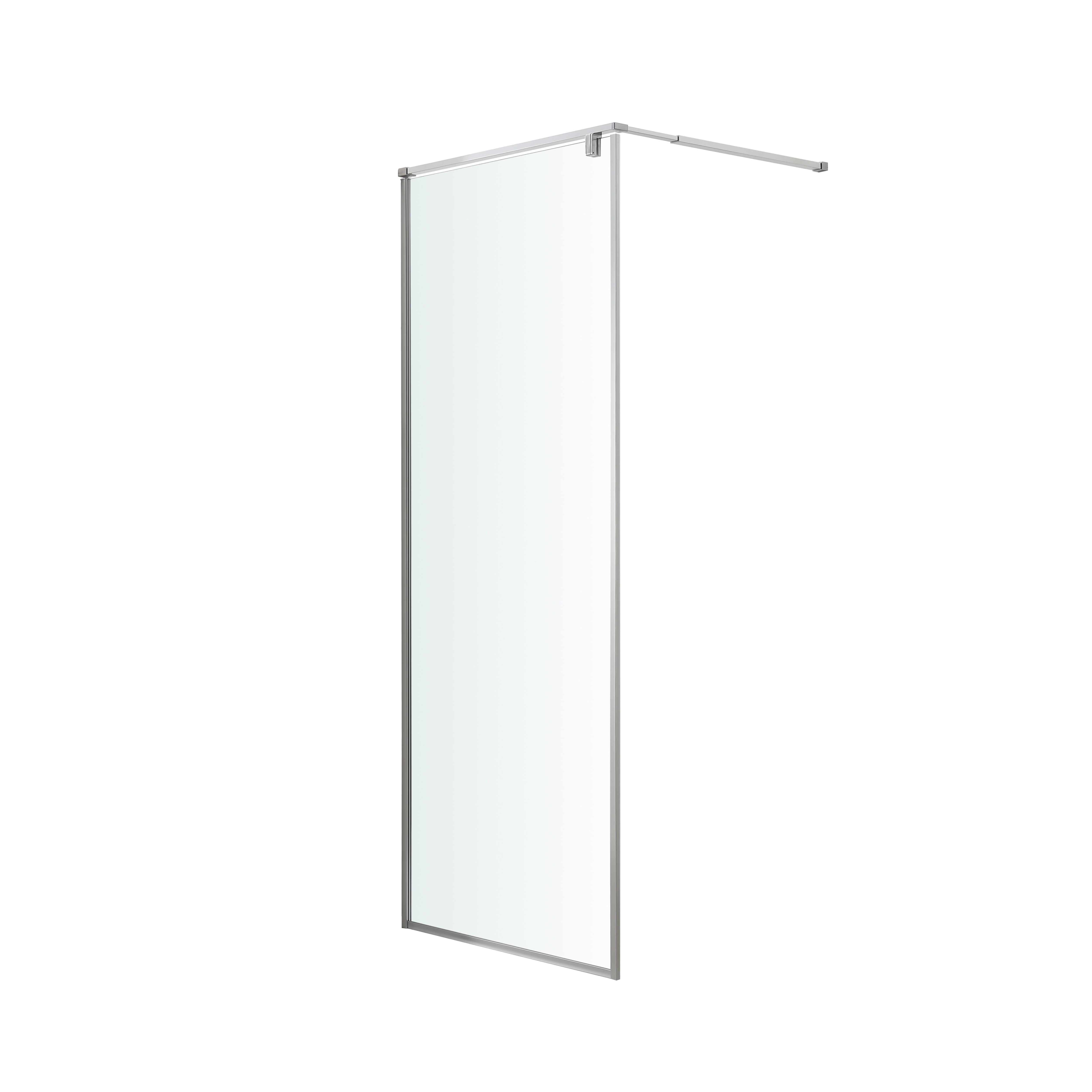 GoodHome Ezili Clear Minimal frame Walk-in Wet room glass screen (H)195cm (W)89cm