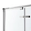 GoodHome Ezili Clear Silver effect Corner Shower enclosure - Hinged door (W)79cm (D)79cm