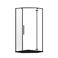 GoodHome Ezili Left or right Corner Shower Enclosure & tray - Hinged door (H)195cm (W)89cm (D)89cm