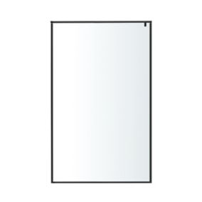 GoodHome Ezili Matt Black Clear Toughened safety glass Minimal frame Walk-in Wet room glass screen (H)195cm (W)119cm