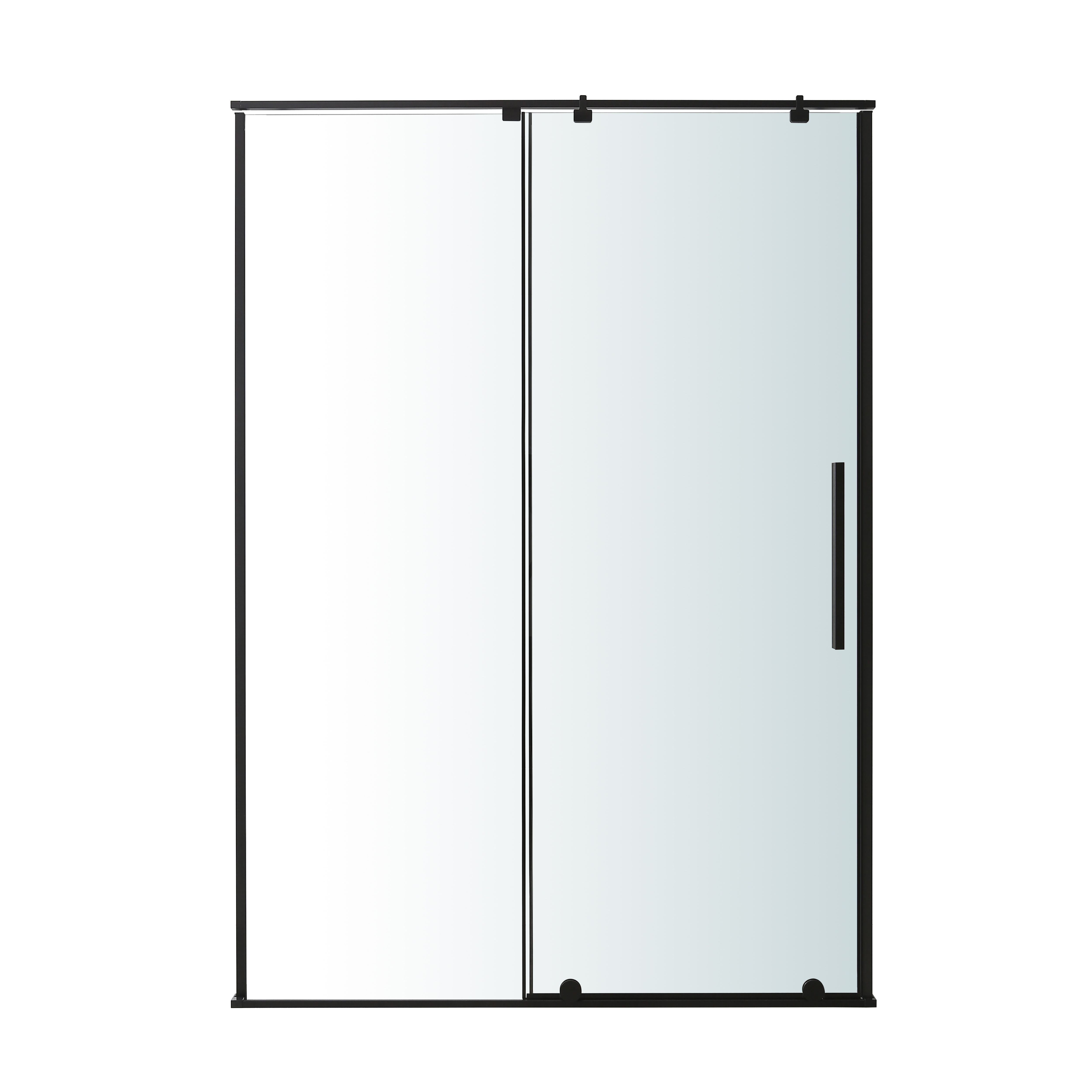 GoodHome Ezili Minimal frame Black Clear Sliding Shower Door (H)195cm (W)118cm