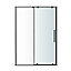 GoodHome Ezili Minimal frame Black Clear Sliding Shower Door (H)195cm (W)138cm