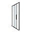 GoodHome Ezili Minimal frame Black Clear Sliding Shower Door (H)195cm (W)138cm