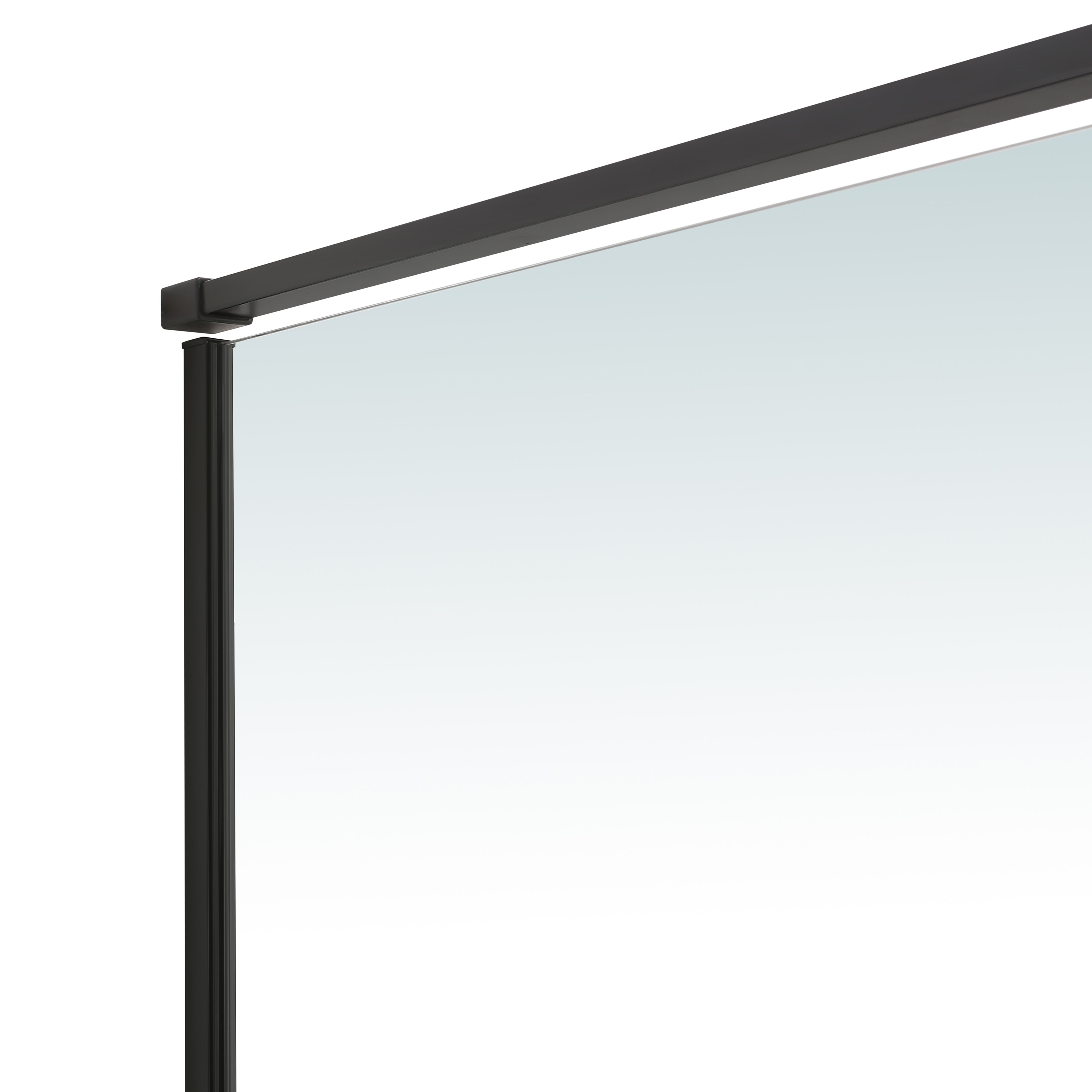 GoodHome Ezili Minimal frame Black Clear Sliding Shower door (H)195cm (W)98cm