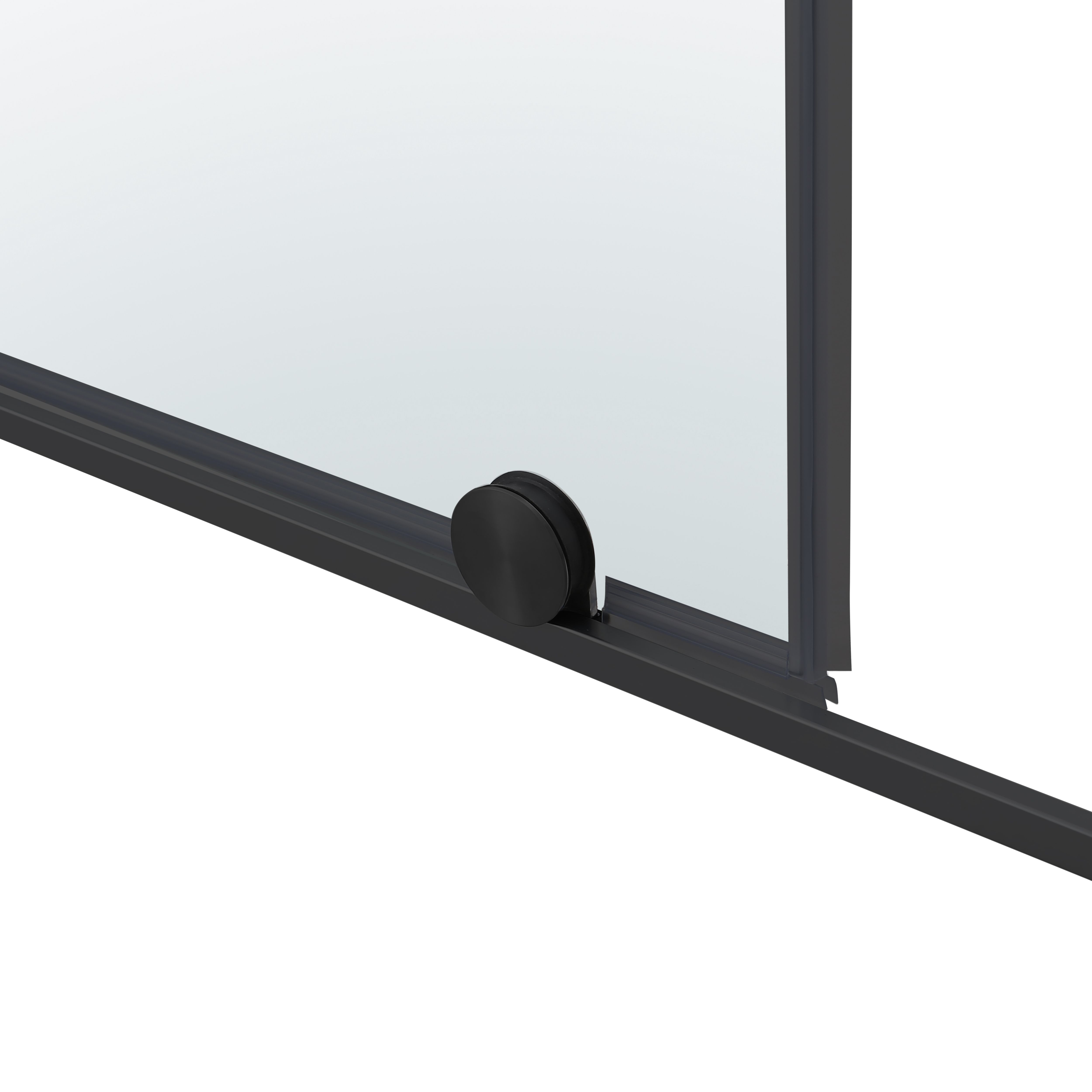GoodHome Ezili Minimal frame Black Clear Sliding Shower door (H)195cm (W)98cm