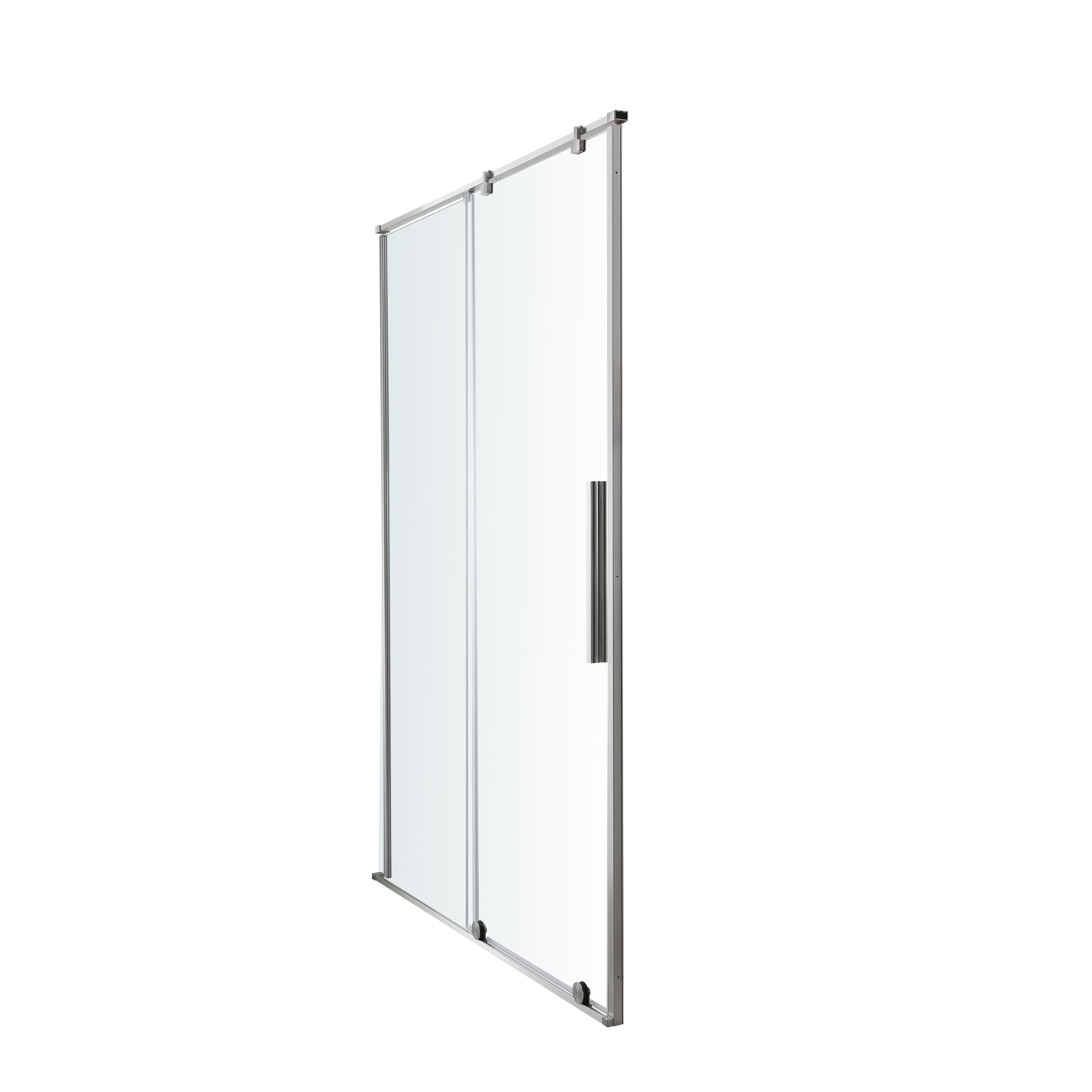 GoodHome Ezili Minimal frame Silver effect Clear Sliding Shower door (H)195cm (W)118cm