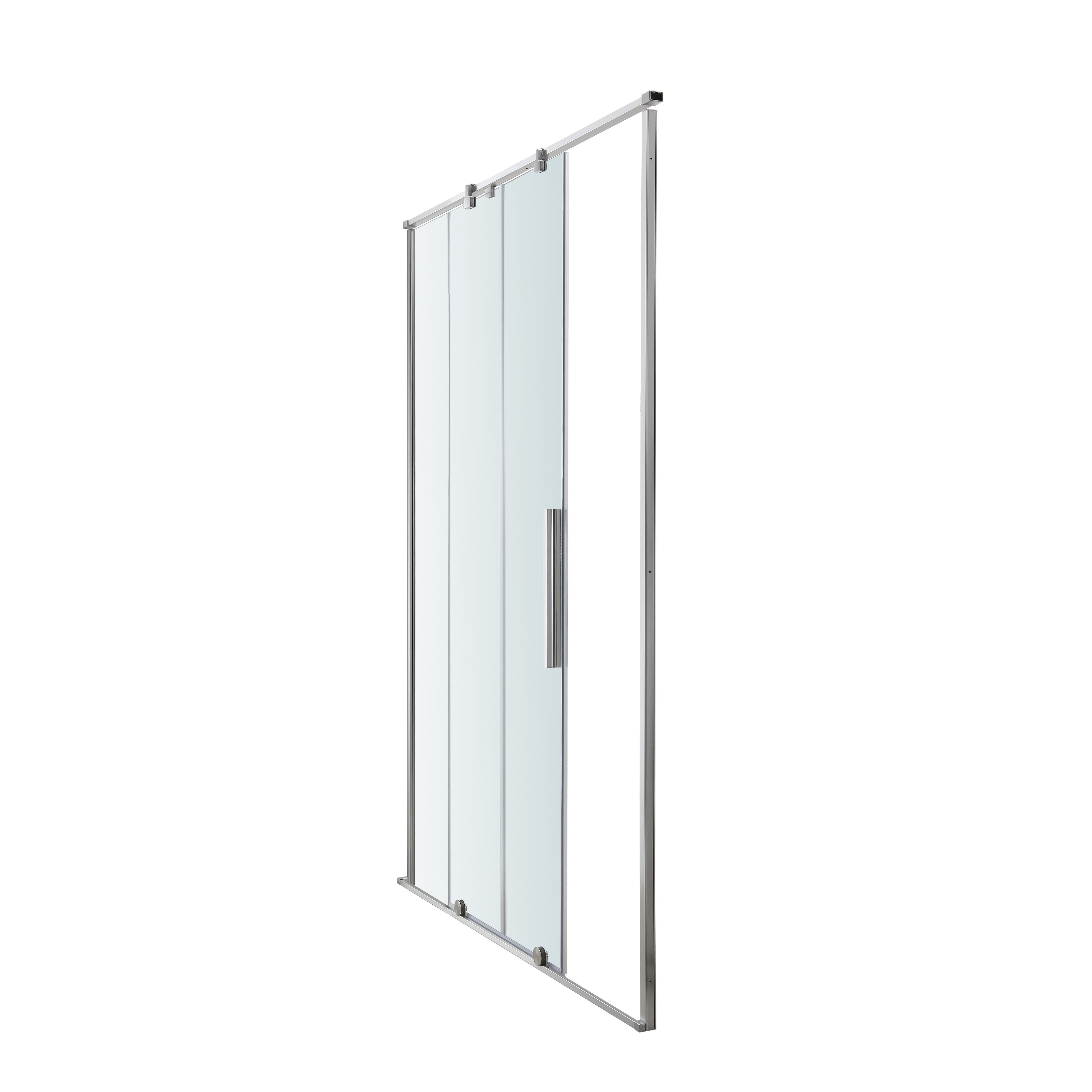 GoodHome Ezili Minimal frame Silver effect Clear Sliding Shower door (H)195cm (W)118cm