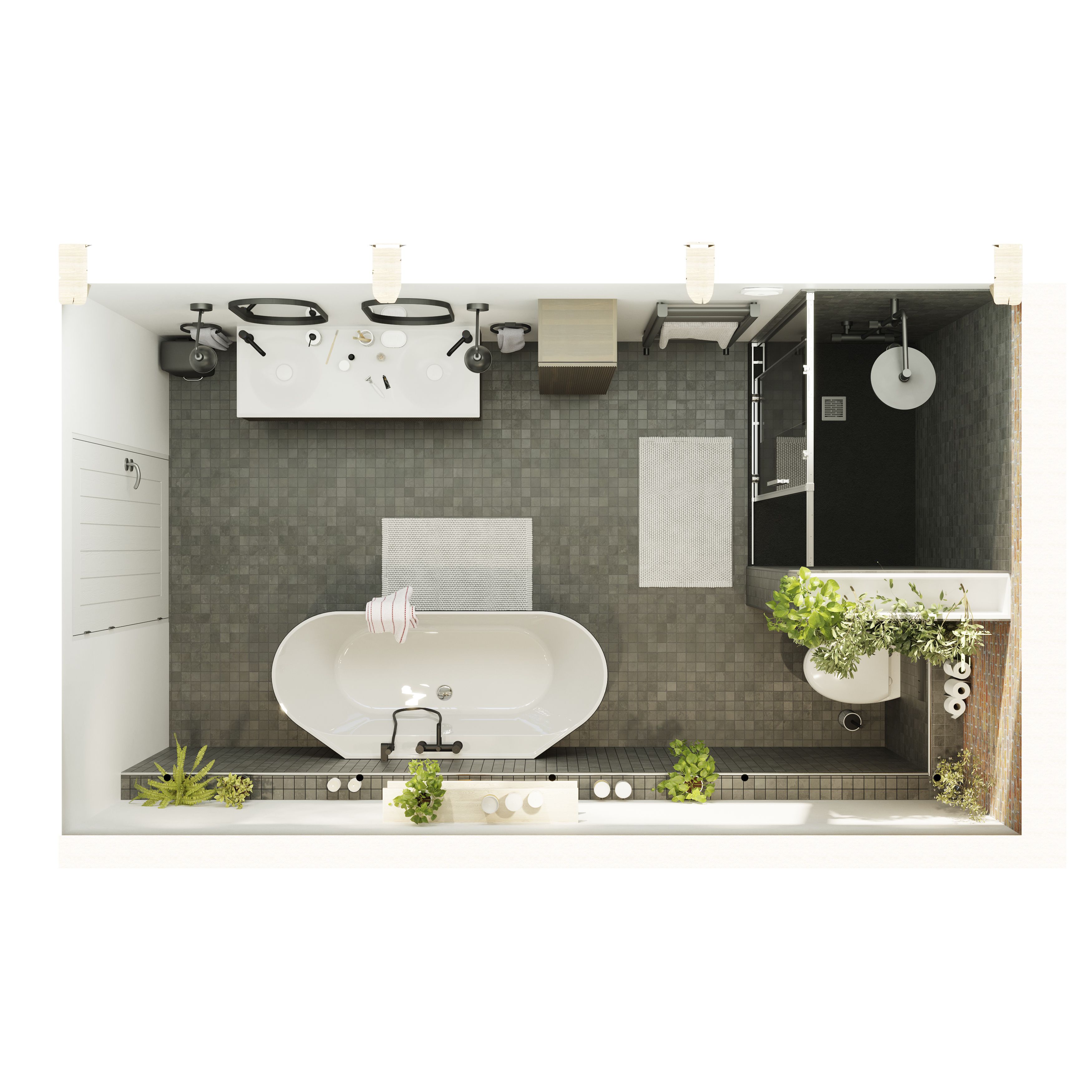 GoodHome Ezili Minimal frame Silver effect Clear Sliding Shower door (H)195cm (W)118cm