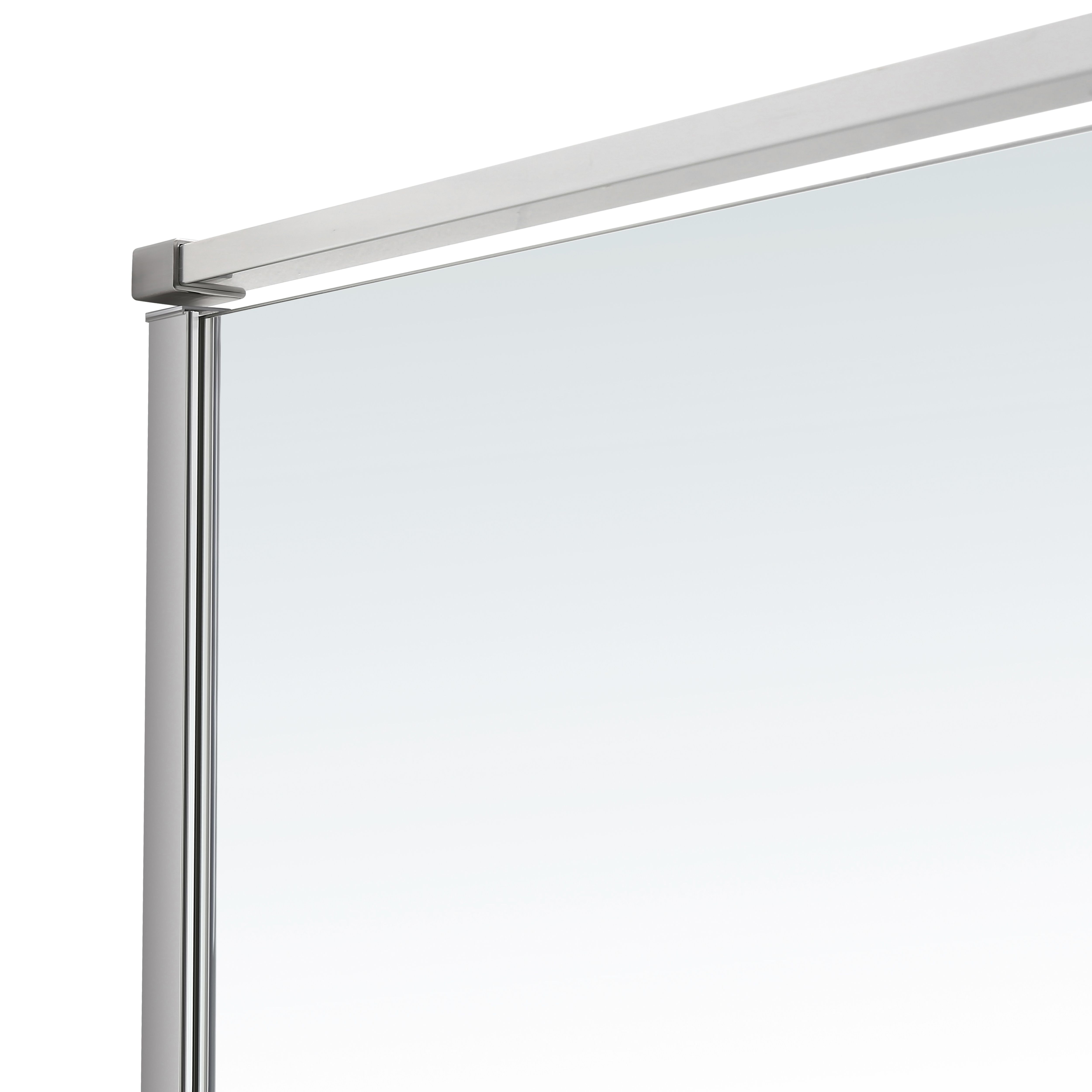 GoodHome Ezili Minimal frame Silver effect Clear Sliding Shower door (H)195cm (W)138cm