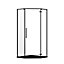 GoodHome Ezili Pentagonal Black frame Corner Shower enclosure with Hinged door (W)890mm (D)890mm