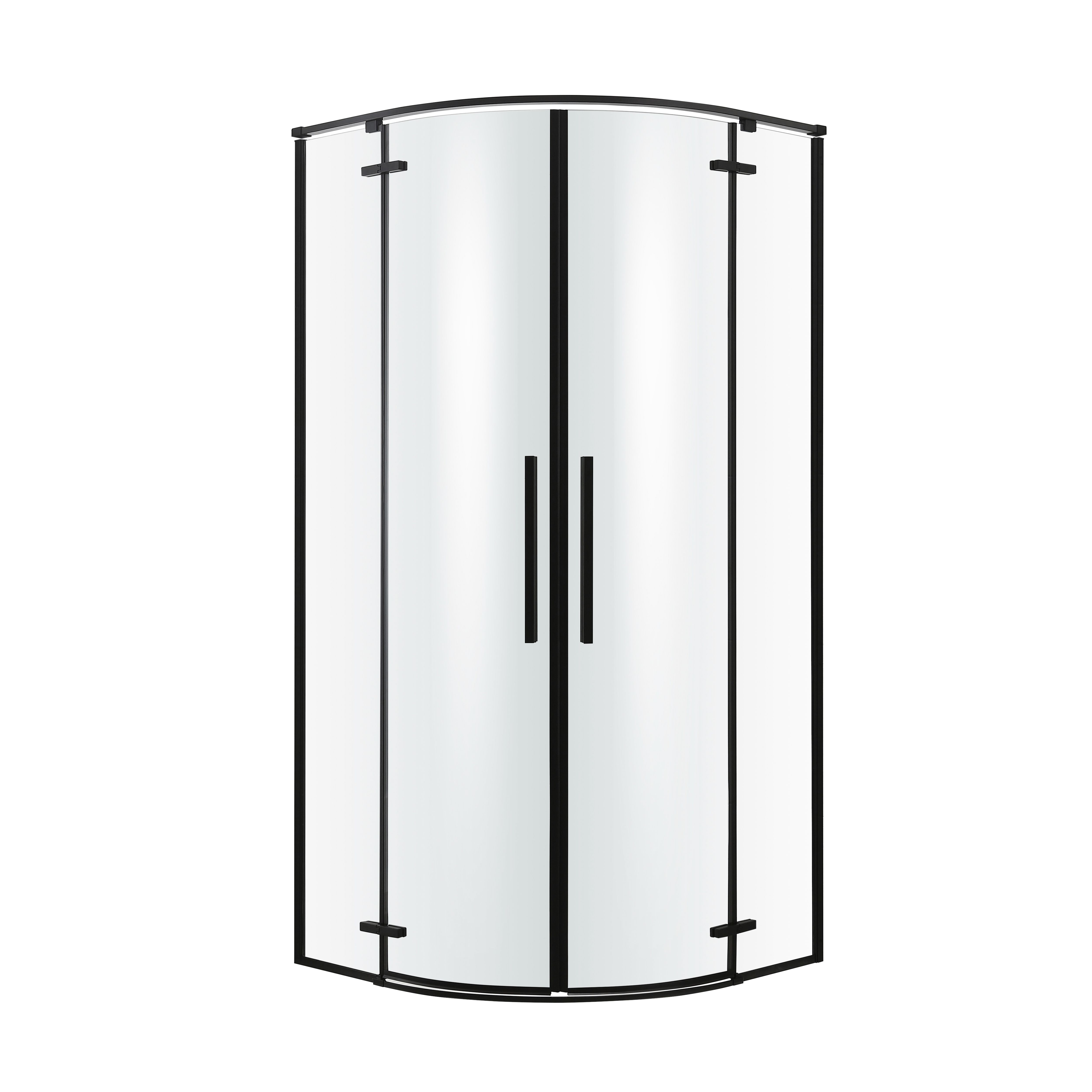 GoodHome Ezili Quadrant Black frame Corner Shower enclosure with Hinged door (W)890mm (D)890mm