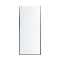 GoodHome Ezili Silver effect Clear glass Fixed Side Shower panel (H)195cm (W)90cm