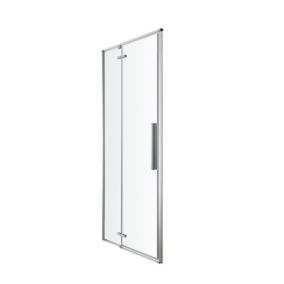 GoodHome Ezili Silver frame 2 panel Hinged Shower Door (W)780mm